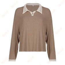 knitted khaki casual long sleeves
